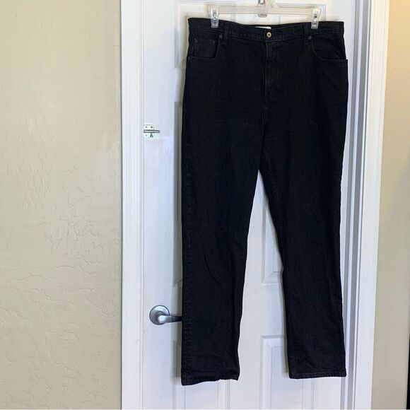 Abercrombie & Fitch The 90s Straight Ultra High Rise Black Jeans Size 18L - Picture 3 of 9